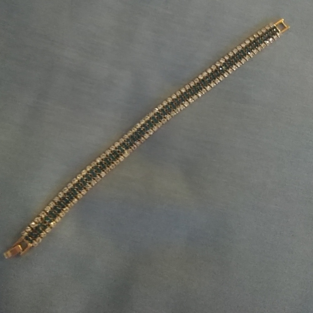 Emerald and CZ Bracelet